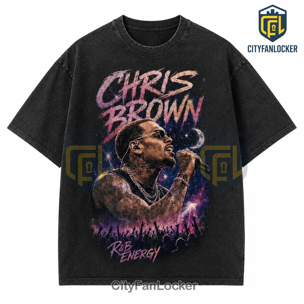 Chris Brown R&B Tour 2026 Black Cotton T-Shirt
