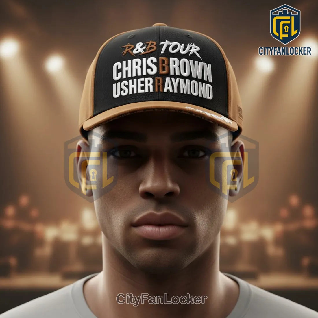 Chris Brown Usher Raymond R&B Tour 2026 Official Merch Embroidered Baseball Cap