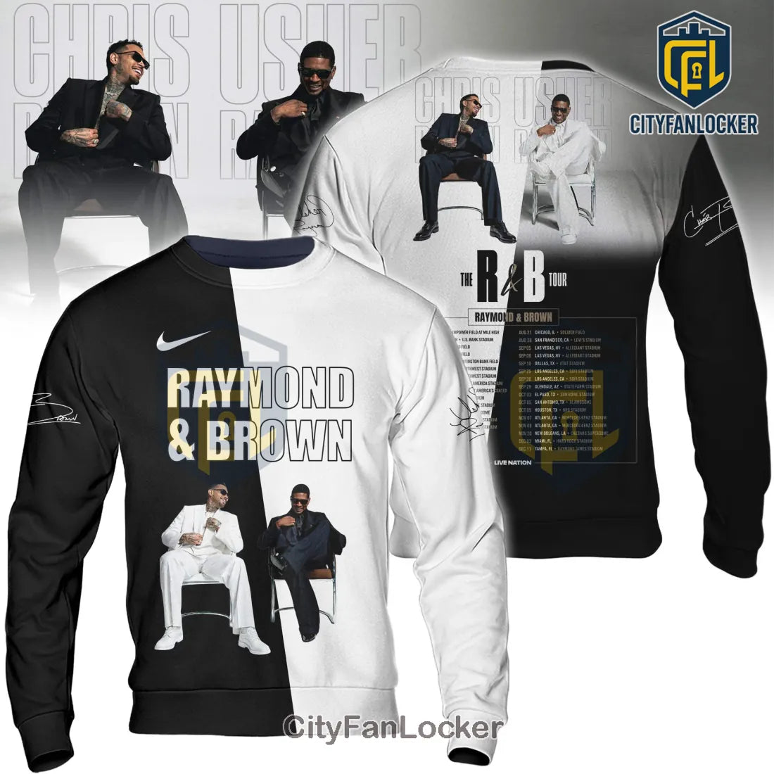 Chris Brown Usher R&B Tour Concert Fan Merch Shirt