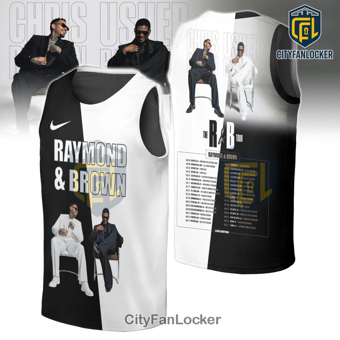 Chris Brown Usher R&B Tour Concert Fan Merch Shirt