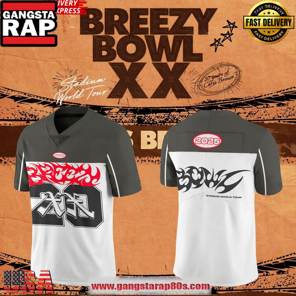 Chris Brown x Breezy Bowl 2025 Stadium World Tour Edition Football Jersey