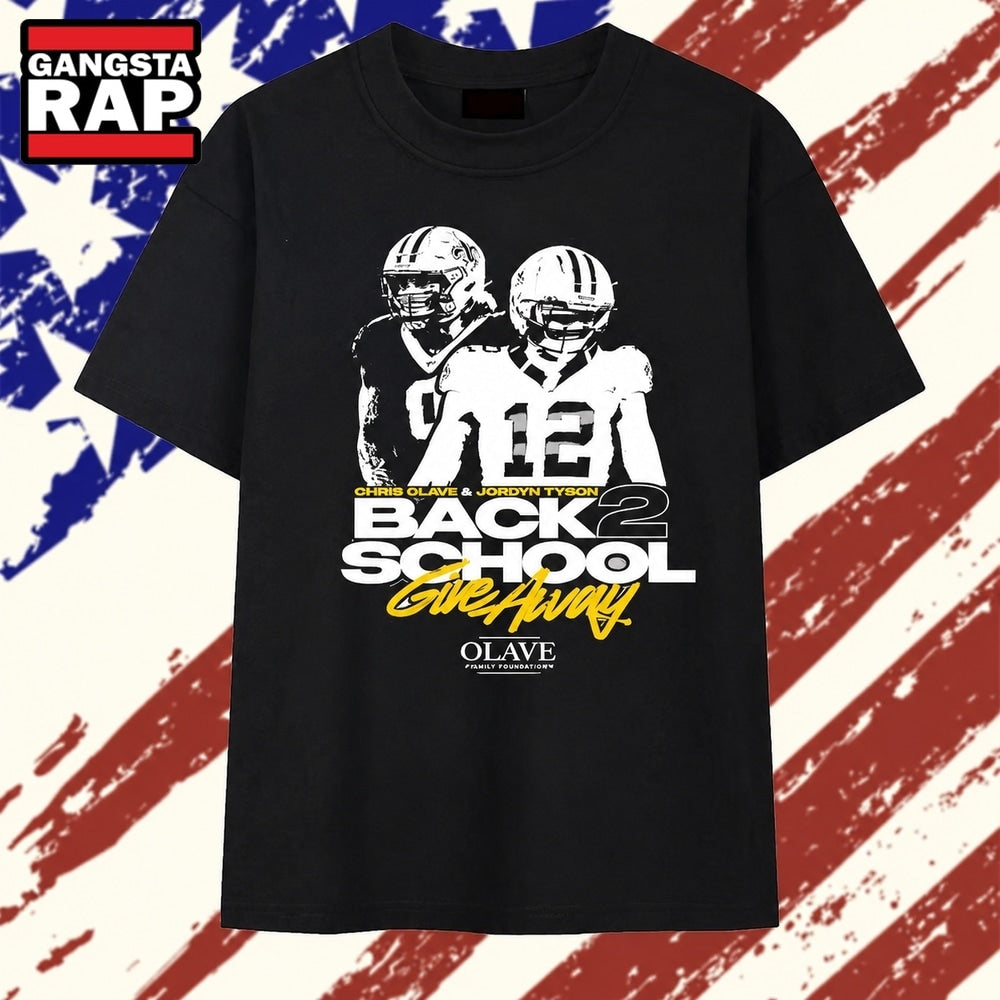 Chris Olave and Jordyn Tyson Back 2 School Give Away T Shirt