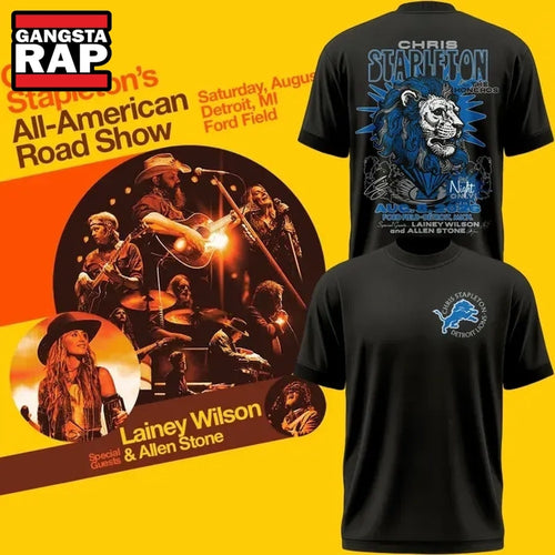 Chris Stapleton Show x Detroit Lions 2026 Black 3D Shirt , Music Trend Shirt