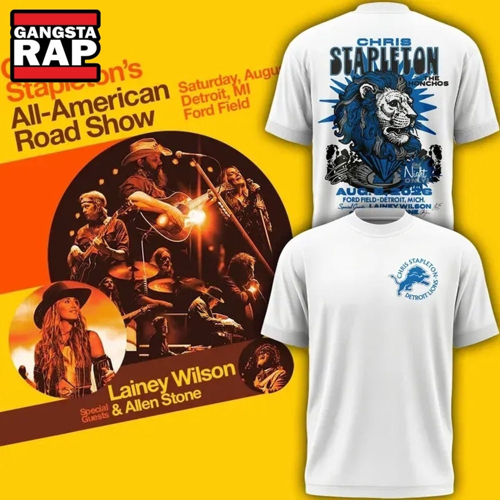 Chris Stapleton Show x Detroit Lions 2026 White 3D Shirt , Music Trend Shirt