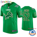 Christian Jones Detroit Lions #52 Jersey St. Patricks Day Kelly Green Lucky Football Jersey