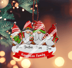 Christmas Family Gnome Ornament - Custom Shaped Ornament Acrylic - Christmas Gift for Family, Friends, Babies, Mothers and Grandma