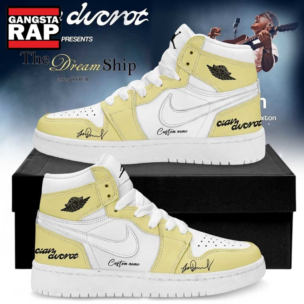 Cian Ducrot The Dream Ship Tour 2026 Signature Yellow Air Jordan 1 Shoes