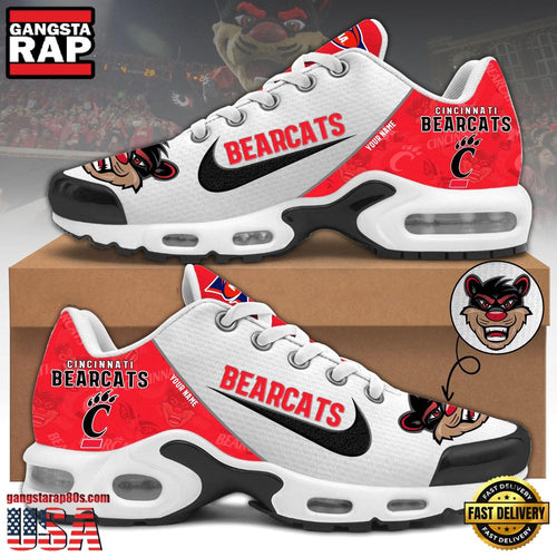 NCAA Custom Name Cincinnati Bearcats Football Mascot Symbol Air Max Plus Shoes Running Sneakers