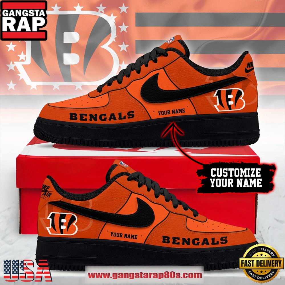 Cincinnati Bengals New 2026 Version NFL Custom Air Force 1 Running Sneakers Shoes