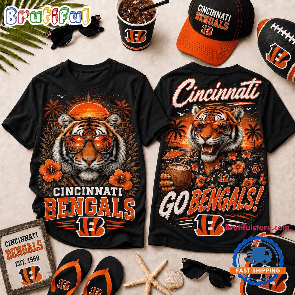 Cincinnati Bengals 2026 NFL Summer Tropical New Design 3D Shirt