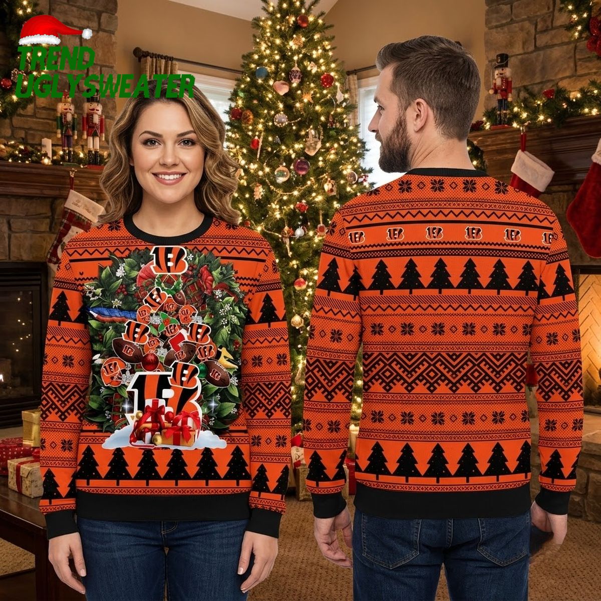 Cincinnati Bengals Christmas Tree Ugly Christmas Sweater Gift For Bengals Fans