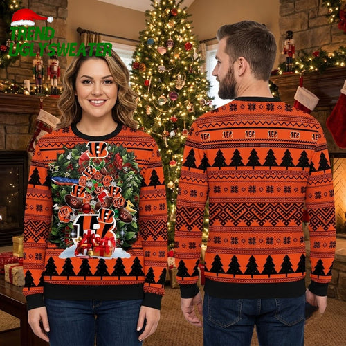 Cincinnati Bengals Christmas Tree Ugly Christmas Sweater Gift For Bengals Fans