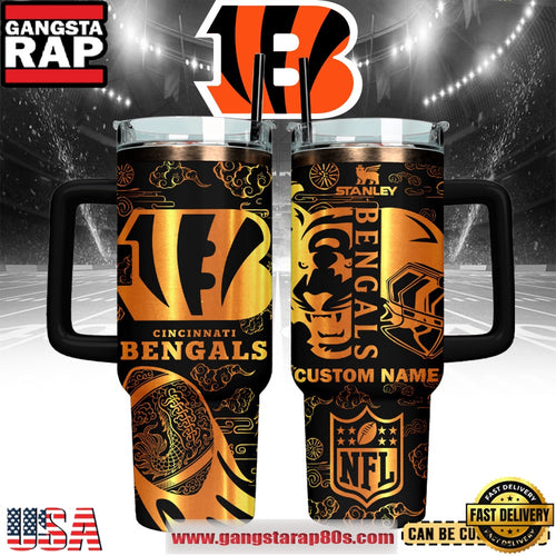 Cincinnati Bengals Custom Stanley Quencher Tumbler With Handle 40oz