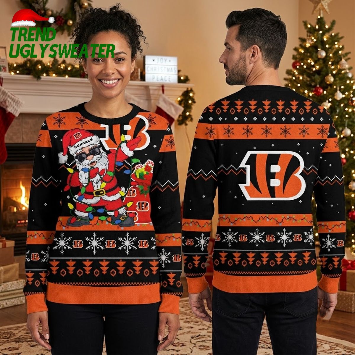 Cincinnati Bengals Dabbin’ Santa Ugly Christmas Sweater