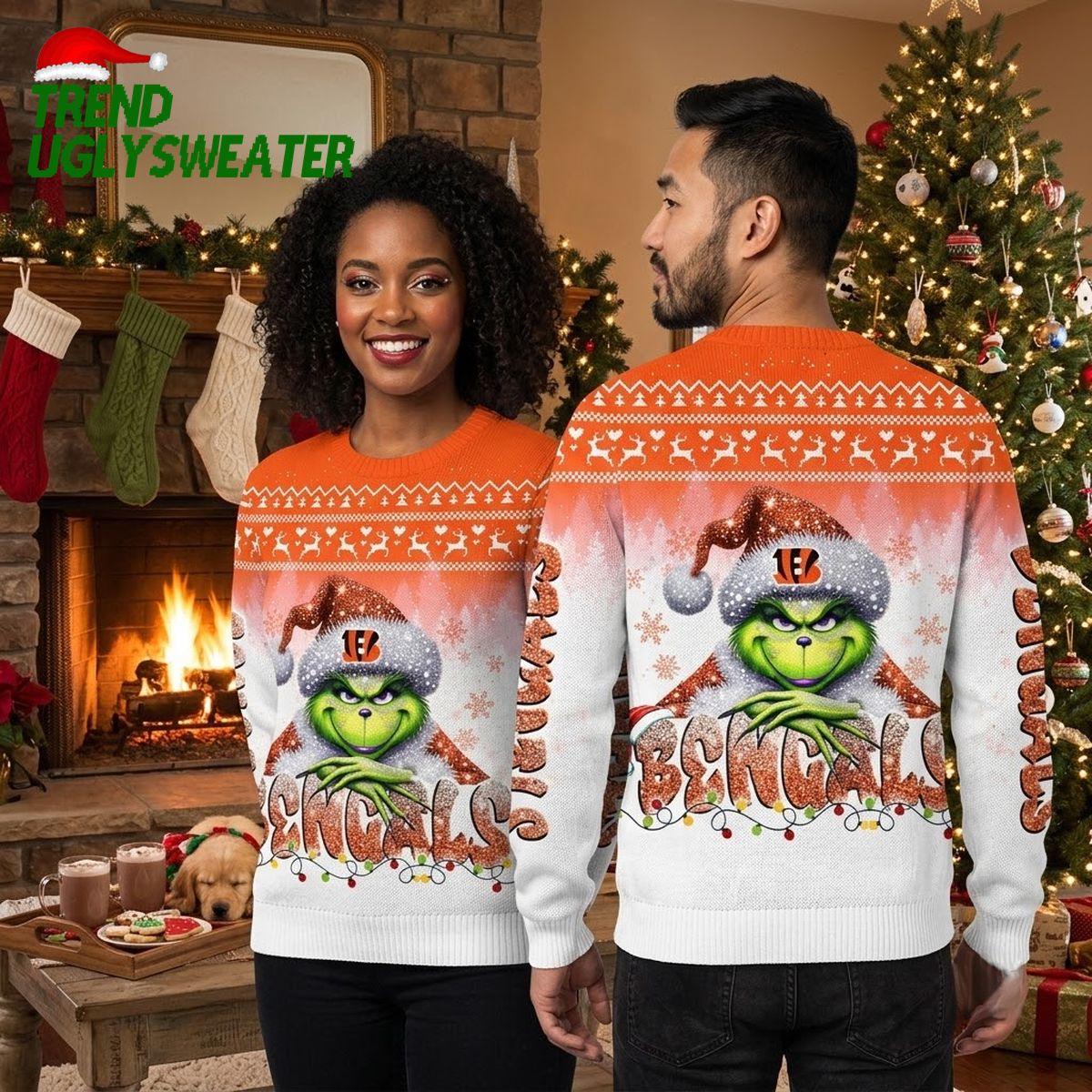 Cincinnati Bengals Grinch Holiday Ugly Christmas Sweater