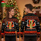 Cincinnati Bengals Grinch Santa Hat Ugly Christmas Sweater