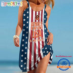 Cincinnati Bengals In My Veins USA In My Heart Independence Day Women’s Summer Beach Sling Dress
