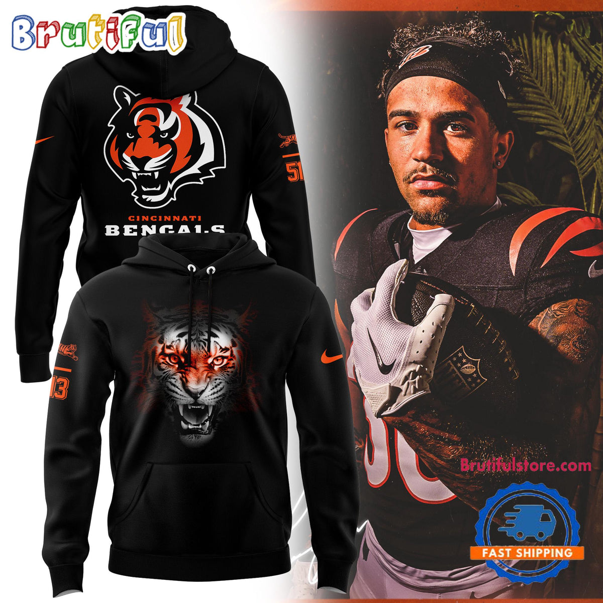 Cincinnati Bengals Limited Edition513 Black Hoodie Shirt