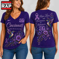 Cincinnati Bengals NFL Alzheimer’s Awareness Month V neck T Shirt
