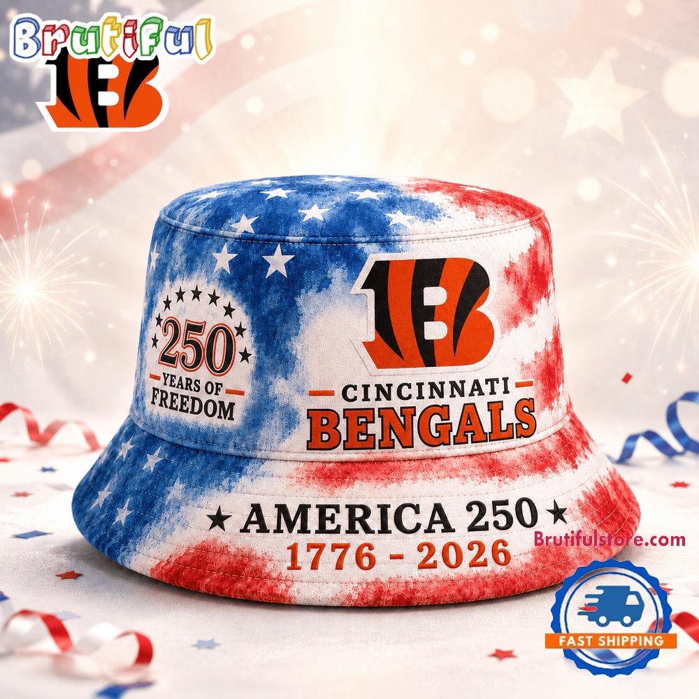 Cincinnati Bengals NFL Ameica 250 Years Of Freedom Bucket Hat