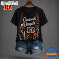Cincinnati Bengals NFL Floral Garden V Neck T Shirt
