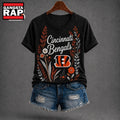 Cincinnati Bengals NFL Floral Garden V Neck T Shirt