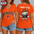 Cincinnati Bengals NFL Hello Kitty Football V Neck T Shirt