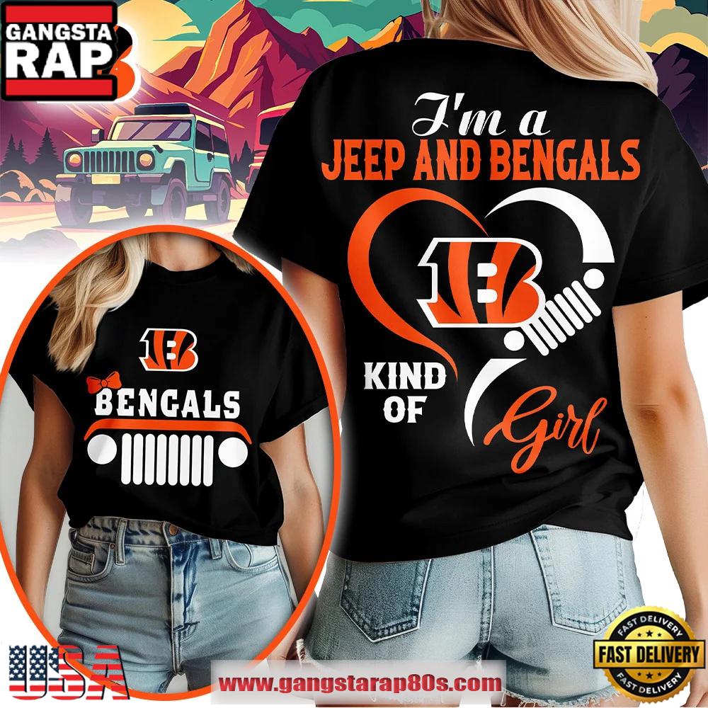 Cincinnati Bengals NFL Jeep Girl Women’s Black T Shirt