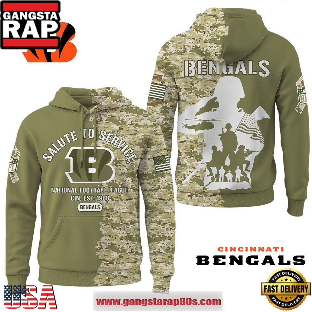 Cincinnati Bengals NFL Salute To Service 2025 New Edition Hoodie Shirt