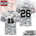 Cincinnati Bengals NFL Salute to Service Custom Name & Number Camo 3D Shirt, Football New Design Shirt