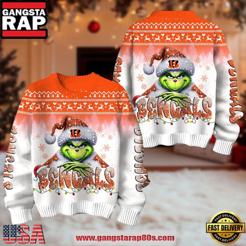 Cincinnati Bengals NFL x The Grinch 2025 Edition Ugly Christmas Sweater