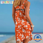 Cincinnati Bengals Rose Pattern Women’s Summer Beach Sling Dress
