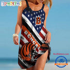 Cincinnati Bengals USA Independence Day Women’s Summer Beach Sling Dress