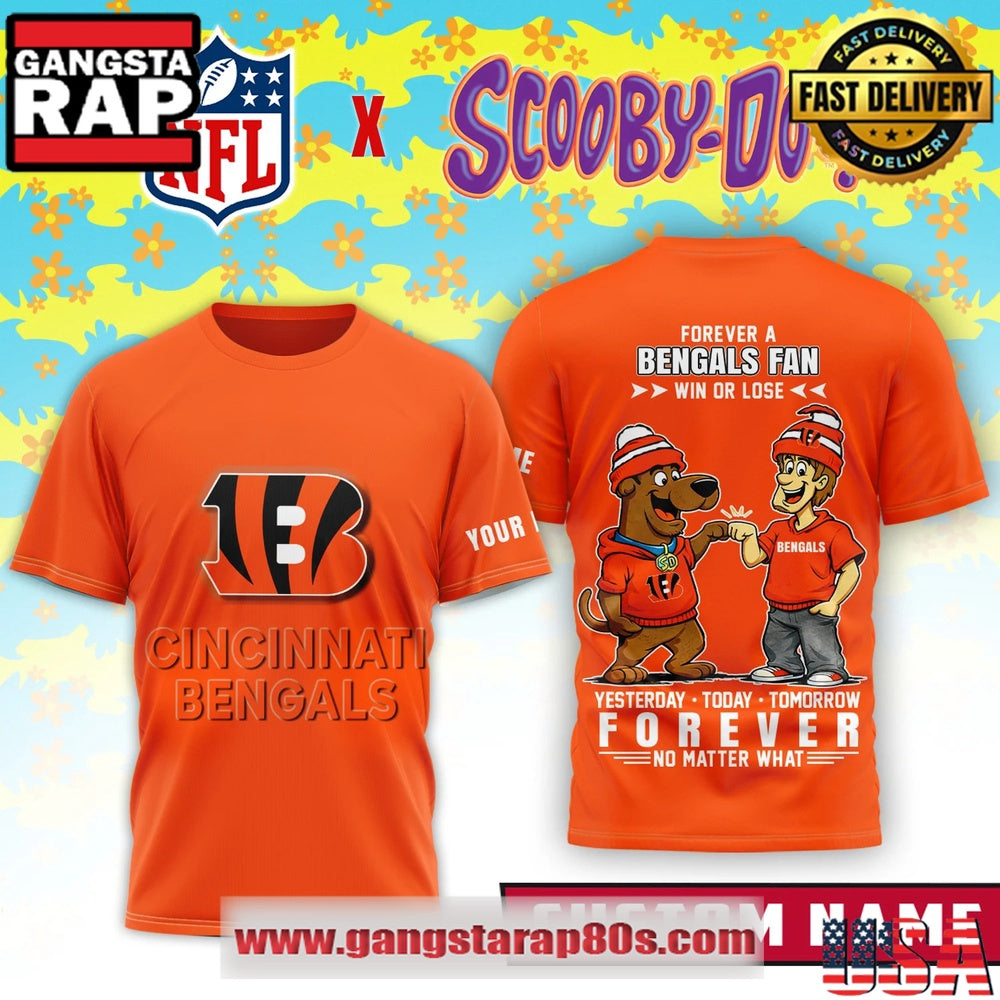 Cincinnati Bengals x Scooby Doo Premium Custom Name 3D Shirt