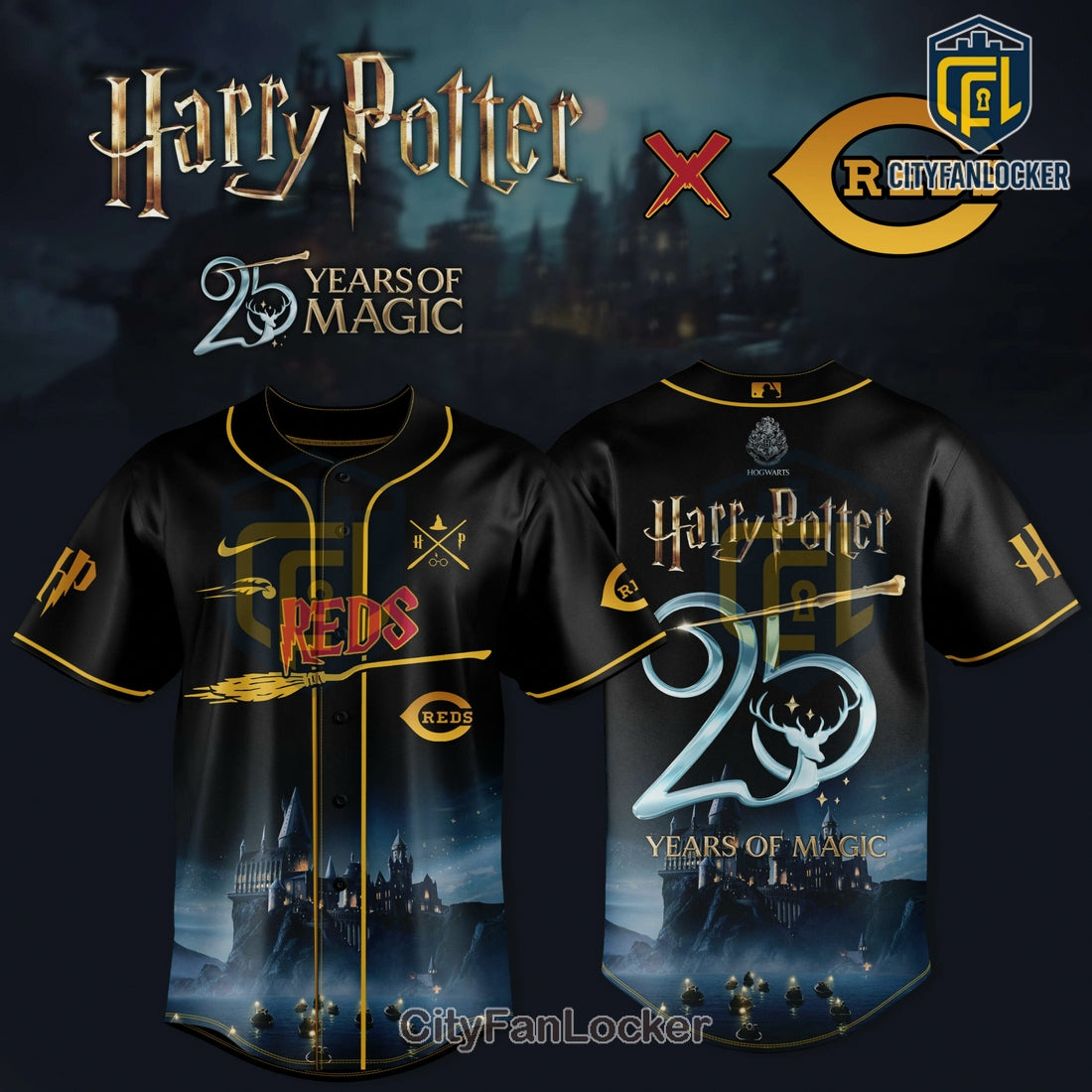 Cincinnati Reds Harry Potter 25 Years of Magic Baseball Jersey