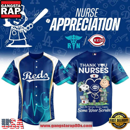 Cincinnati Reds MLB x Peanuts Special Nurses Night 2026 Baseball Jersey