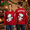 Cincinnati Reds Snoopy Baseball Player Custom Name And Number Ugly Christmas Sweater
