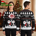 Cincinnati Reds Snoopy Cheers With Baseballs Ugly Christmas Sweater
