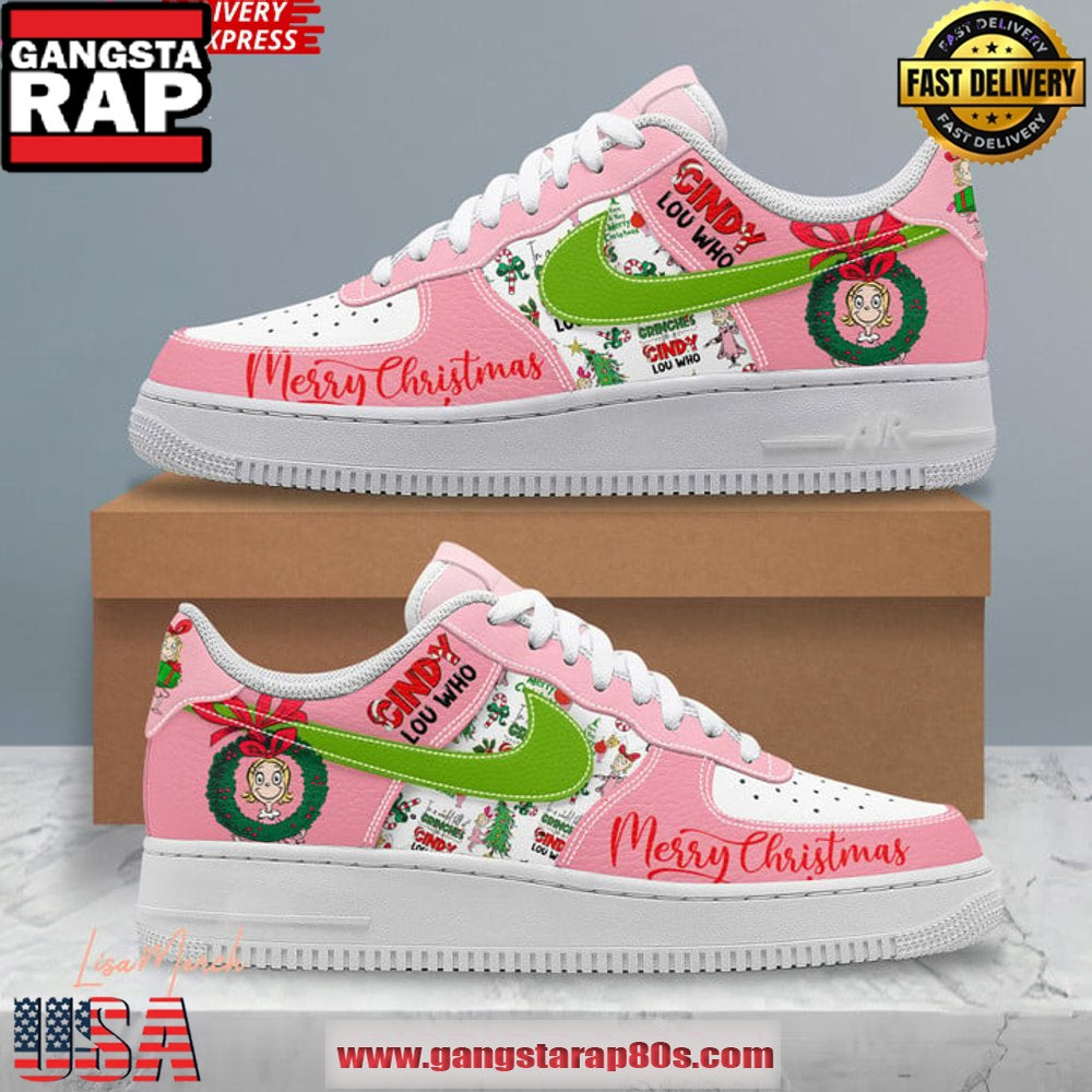 Cindy Lou Who Merry Christmas Limited Edition Air Force 1 Running Sneakers
