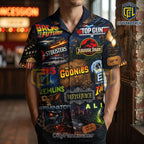 Classic 80s Cinema Collage Pattern Hawaiian Shirt