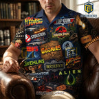 Classic 80s Cinema Collage Pattern Hawaiian Shirt