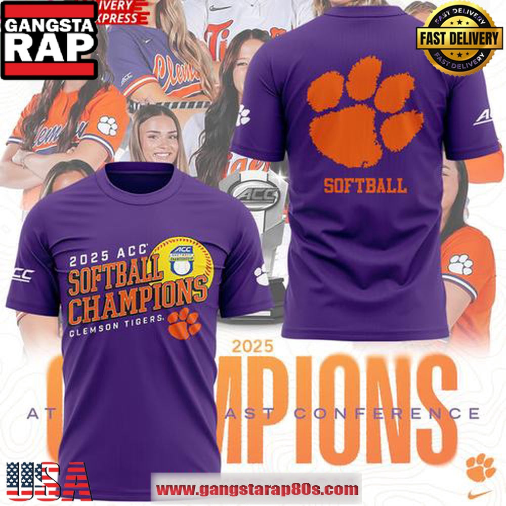 Clemson Tigers 2025 ACC Softball Champions Limited Unisex T Shirt