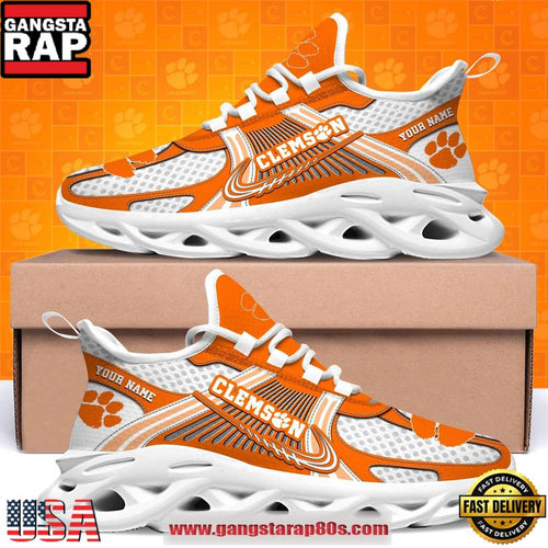 Clemson Tigers Custom Name Clunky Sneaker Max Soul Shoes