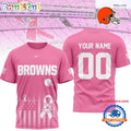 Cleveland Browns 2026 NFL Breast Cancer Awareness Custom 3D Shirt
