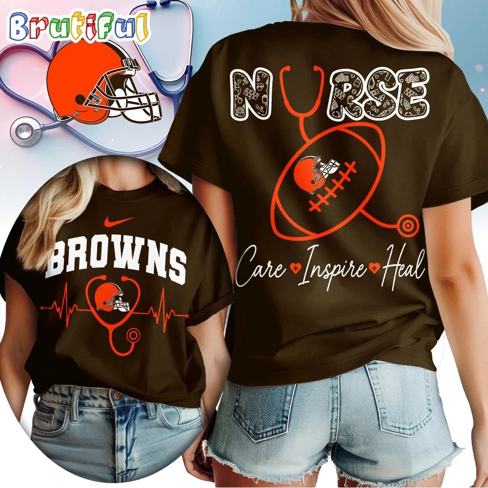 Cleveland Browns 2026 NFL Nurse Care Inspire Heal Unisex 3D Shirt