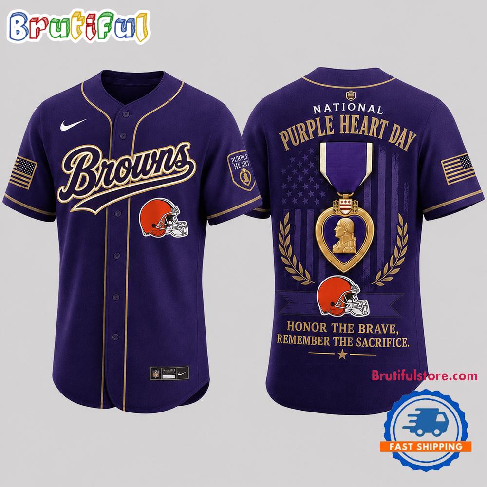 Cleveland Browns 2026 NFL Purple Heart Day Baseball Jersey Shirt