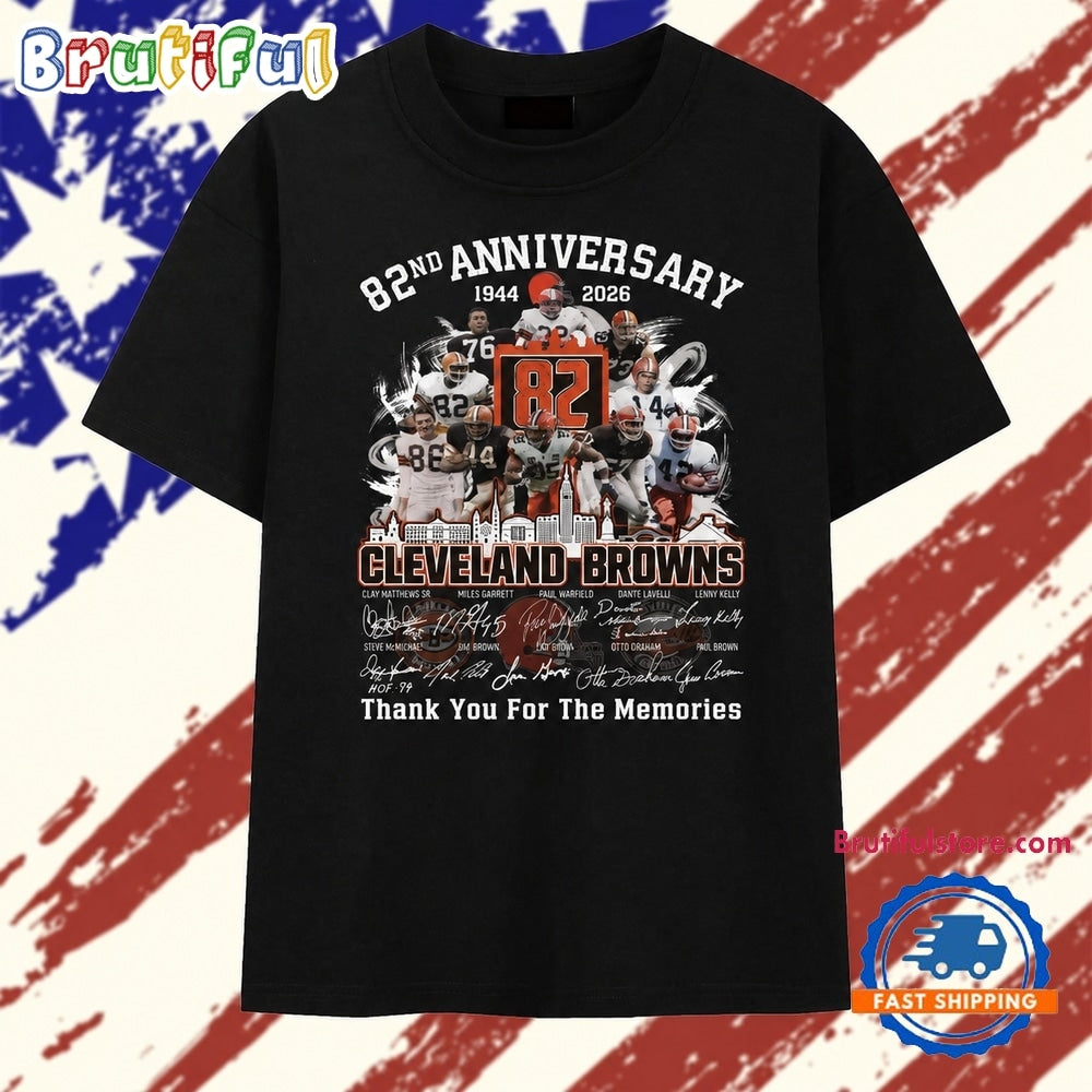 Cleveland Browns 82nd Anniversary 1944 2026 Signatures Vintage T Shirt