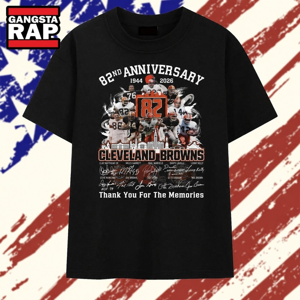 Cleveland Browns 82nd Anniversary 1944 2026 Signatures Vintage T Shirt