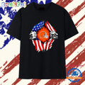 Cleveland Browns American flag ripped chest T Shirt