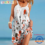 Cleveland Browns Flower Summer Beach Sling Dress